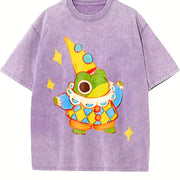 Star Frog Coloful vintage washed oversized T-shirt in Purple