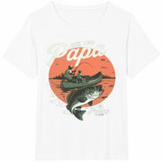 Fathers Day Papa Grandpa Dad Fishing Fisherman for Dad Cotton T-Shirt in White