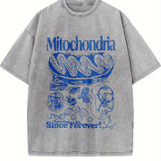 Mitochondria Science Vintage Washed T-Shirt in Gray