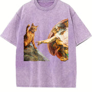 The Creation of Cat Vintage Washed T-Shirt in Purple