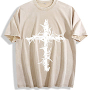 Christian Cross vintage washed oversized T-shirt in Beige