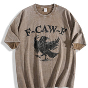 Crow F-Caw-F Black Crow vintage washed oversized T-shirt in Brown