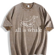 All Are Whale Problems Vintage Washed T-Shirt in Brown