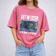 Get In Loser We're Going To The Cottage vintage washed oversized T-shirt in Red