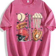 Baseball Fun Collection Vintage Washed T-Shirt in Red