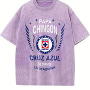 Papa Chingon Cruz Azul Soccer Vintage Washed T-Shirt in Purple