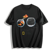 I Just Gotta Be Me Goldfish Cotton T-Shirt in Black