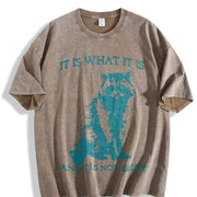 It Is What It Is and It Is Not Great Vintage Washed T-Shirt in Brown