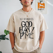 Jesus Is King Christian Collage Vintage Washed T-Shirt in Beige