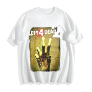 Left 4 Dead 2 Grunge Opium Y2K Tapout Amity Affliction Cotton T-Shirt in White