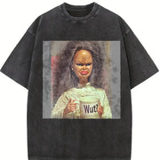 Wut Mug Angry Doll Vintage Washed T-Shirt in Black