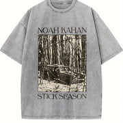 N0ah Kahannn 2 SIDES Vintage Washed T-Shirt in Gray