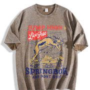Springbok Western 90s Vintage Washed T-Shirt in Brown