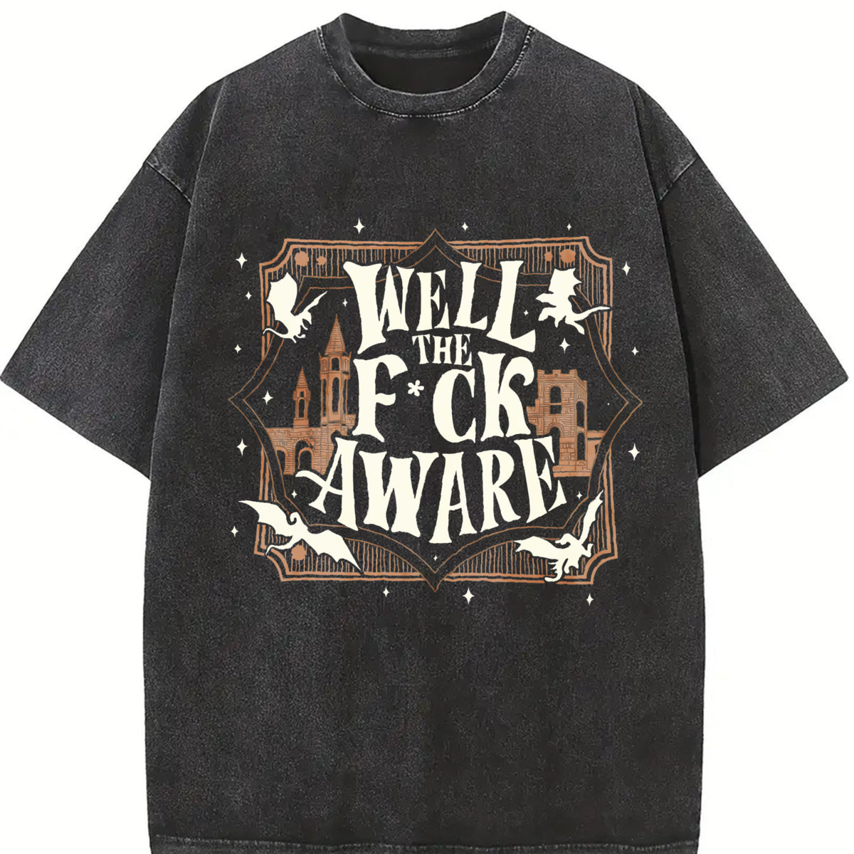 Xaden Riorson Fourth Wing Dragon Rider Quote vintage washed oversized T-shirt in Black