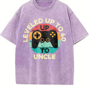 Uncle Leveled Up to 40 Vintage Washed T-Shirt in Purple