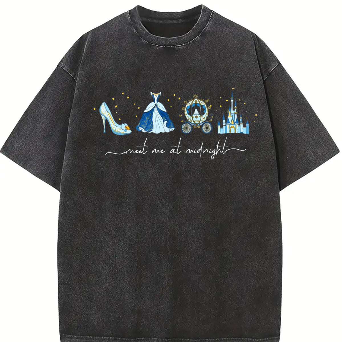 Meet Me at Midnight Vintage Washed T-Shirt in Black