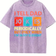 I Tell Dad Jokes Fathers Day Vintage Washed T-Shirt in Purple