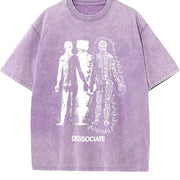 With Dissociate Dissociative Portrait Vintage Washed T-Shirt in Purple