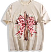 Thick Retro Vintage Washed T-Shirt in Beige
