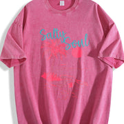 Salty Soul Palm Tree Beach vintage washed oversized T-shirt in Red