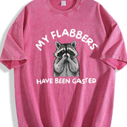 My Flabbers Have Been Gasted Humor Flabbergasted Raccoon vintage washed oversized T-shirt in Red