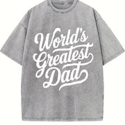 World's Greatest Dad Vintage Washed T-Shirt in Gray