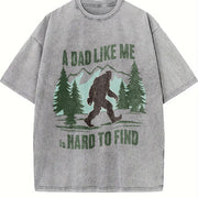 Retro Bigfoot Dad a Dad Like Me Is Hard to Find Vintage Washed T-Shirt in Gray