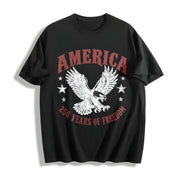 America Eagle 250th Anniversary Cotton T-Shirt in Black