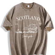 Scotland Countryside Scotland Grunge Vintage Washed T-Shirt in Brown
