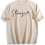 Encouragement Motivational Stronger Than the Storm Vintage Washed T-Shirt in Beige