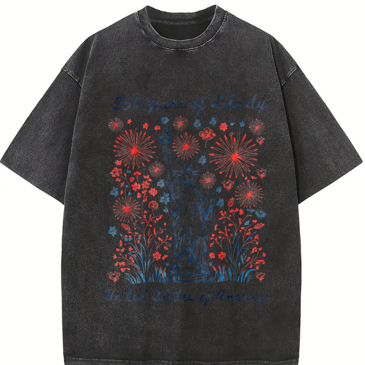 250 Years of Liberty Vintage Washed T-Shirt in Black