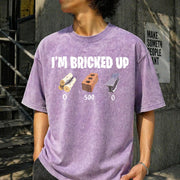 I'm Bricked Up Meme Vintage Washed T-Shirt in Purple