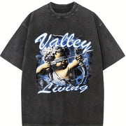 Valley Living Angel Vintage Washed T-Shirt in Black