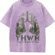 YHWH Christian Jesus Christian vintage washed oversized T-shirt in Purple