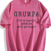 Grumpa Like Regular Grandpa Only Grumpier Grandfather Vintage Washed T-Shirt in Red