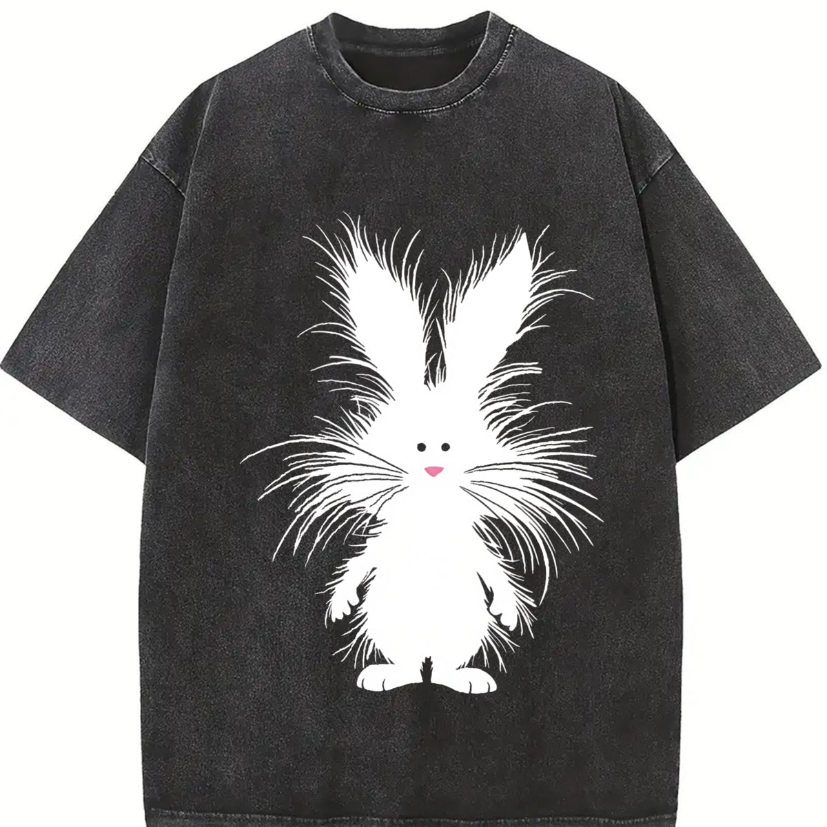 Spring and Commute Versatile Vintage Washed T-Shirt in Black