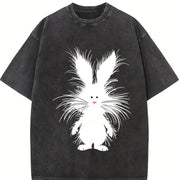 Spring and Commute Versatile Vintage Washed T-Shirt in Black