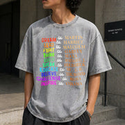 Dream Like Martin Lead Like Harriet the Black History Vintage Washed T-Shirt in Gray