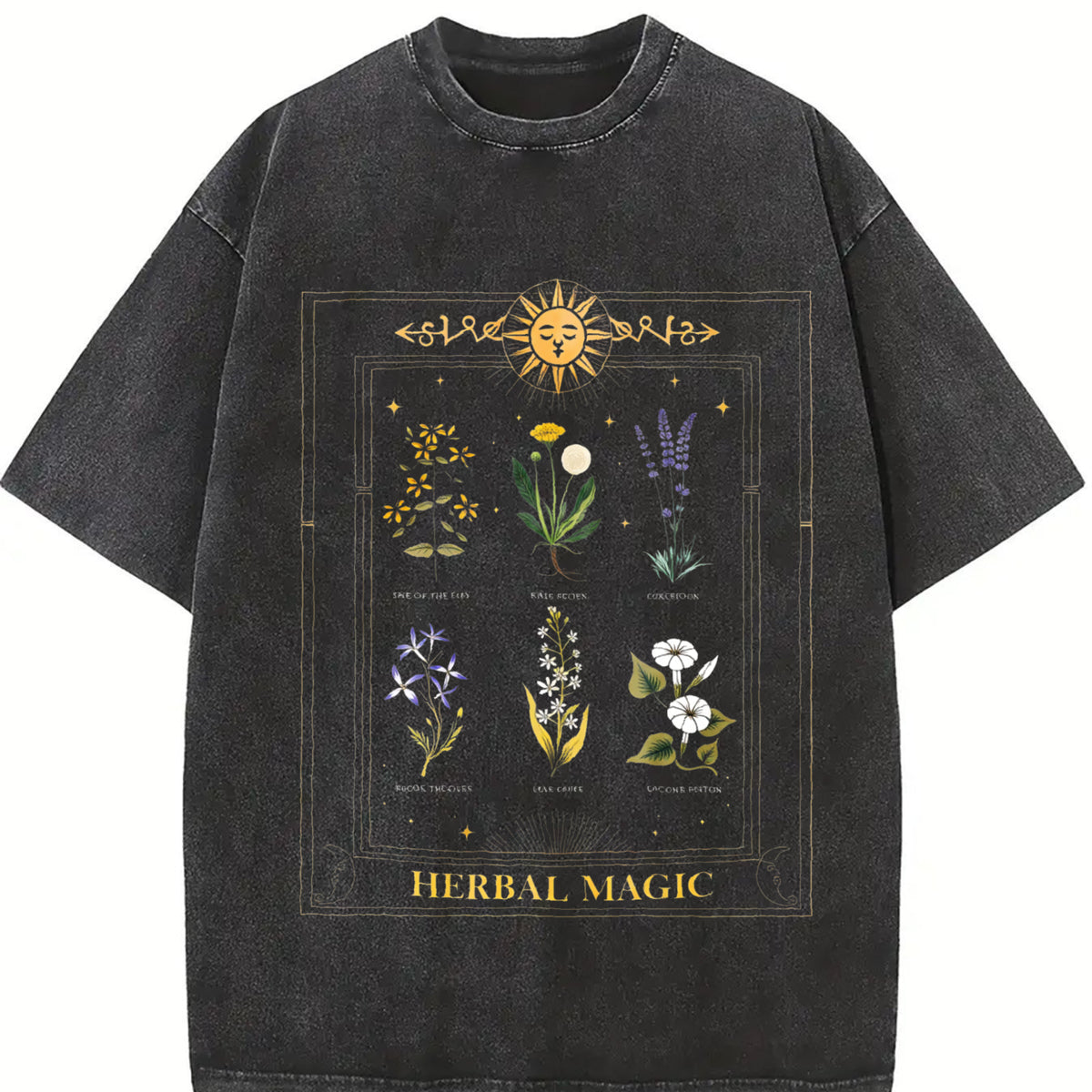 Herbal Magic Ultra Vintage Washed T-Shirt in Black