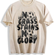 No Grass Stains No Glory Vintage Washed T-Shirt in Beige