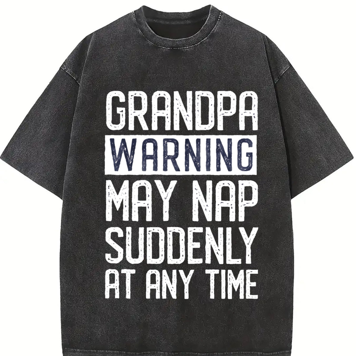 Grandpa Father's Day Papa Vintage Washed T-Shirt in Black