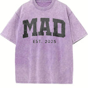 Custom Mom Dad Matching Parents Vintage Washed T-Shirt in Purple