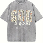 Anime Snowflake Vintage Washed T-Shirt in Gray