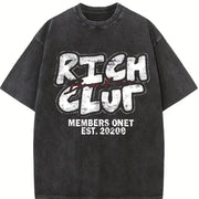 Rich Club Members Only Vintage Washed T-Shirt in Black