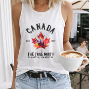 Canada True North Women's Color Cotton Tank Top in White