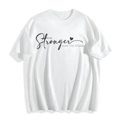 Encouragement Motivational Stronger Than the Storm Cotton T-Shirt in White