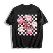 Valentine's Day Loose- Basic Stylish Cotton T-Shirt in Black