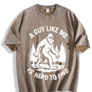 Retro a Guy Like Me Is Hard to Find Vintage Washed T-Shirt in Brown