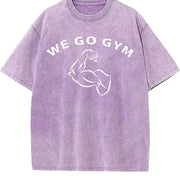 We Go Gym Vintage Washed T-Shirt in Purple