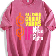 100 Vibrant Retro All This Can Be Yours If The Price Is vintage washed oversized T-shirt in Red